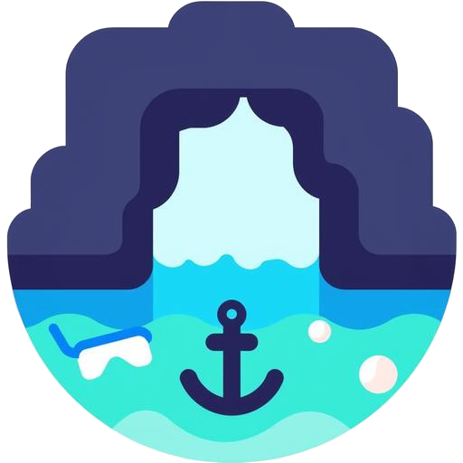 Icono de aguas cristalinas y snorkel