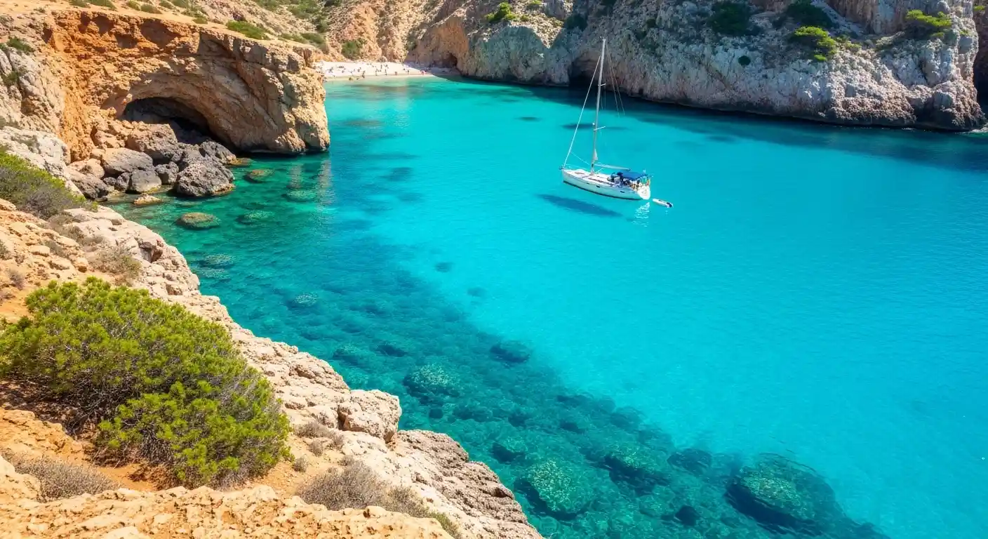 Una cala virgen y tranquila en la costa de Almería.