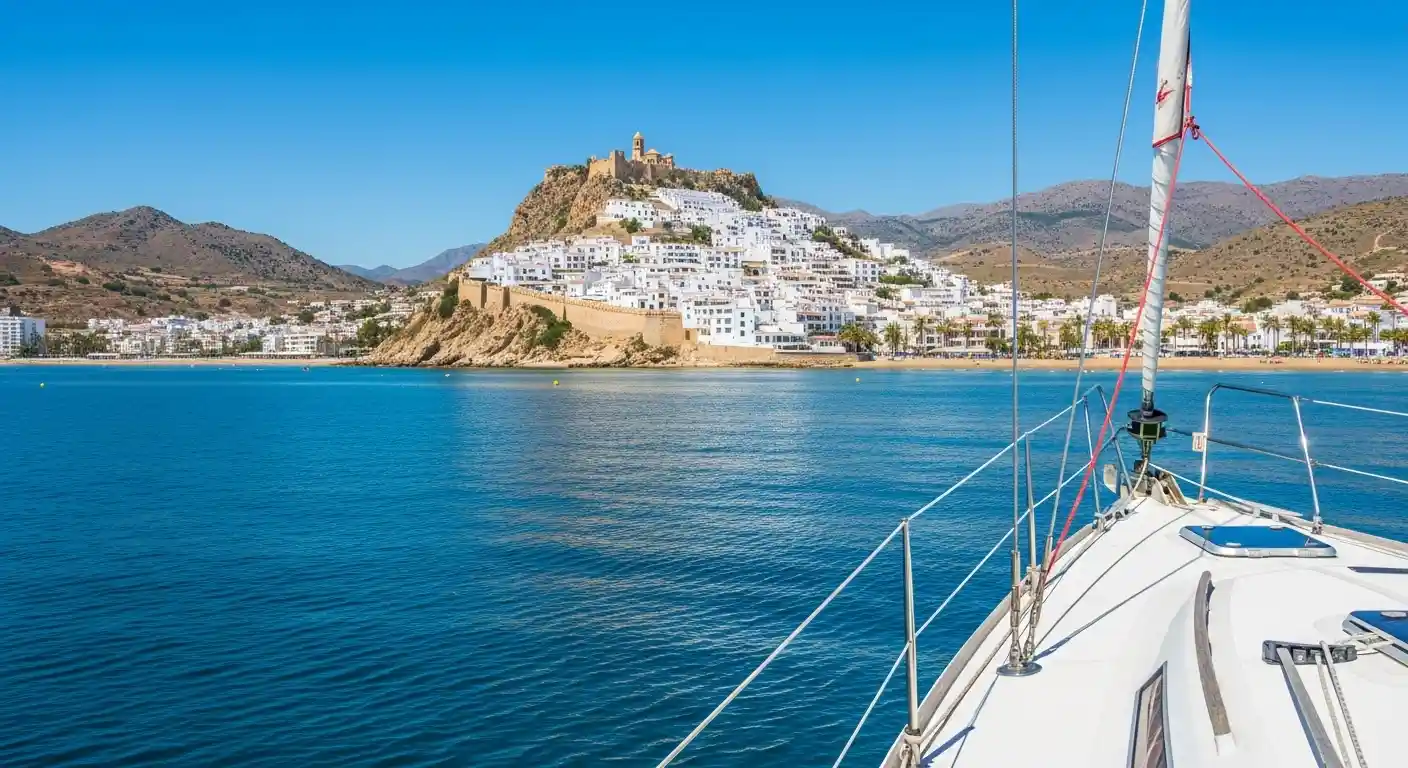 Vista de las playas de Mojácar desde el mar.