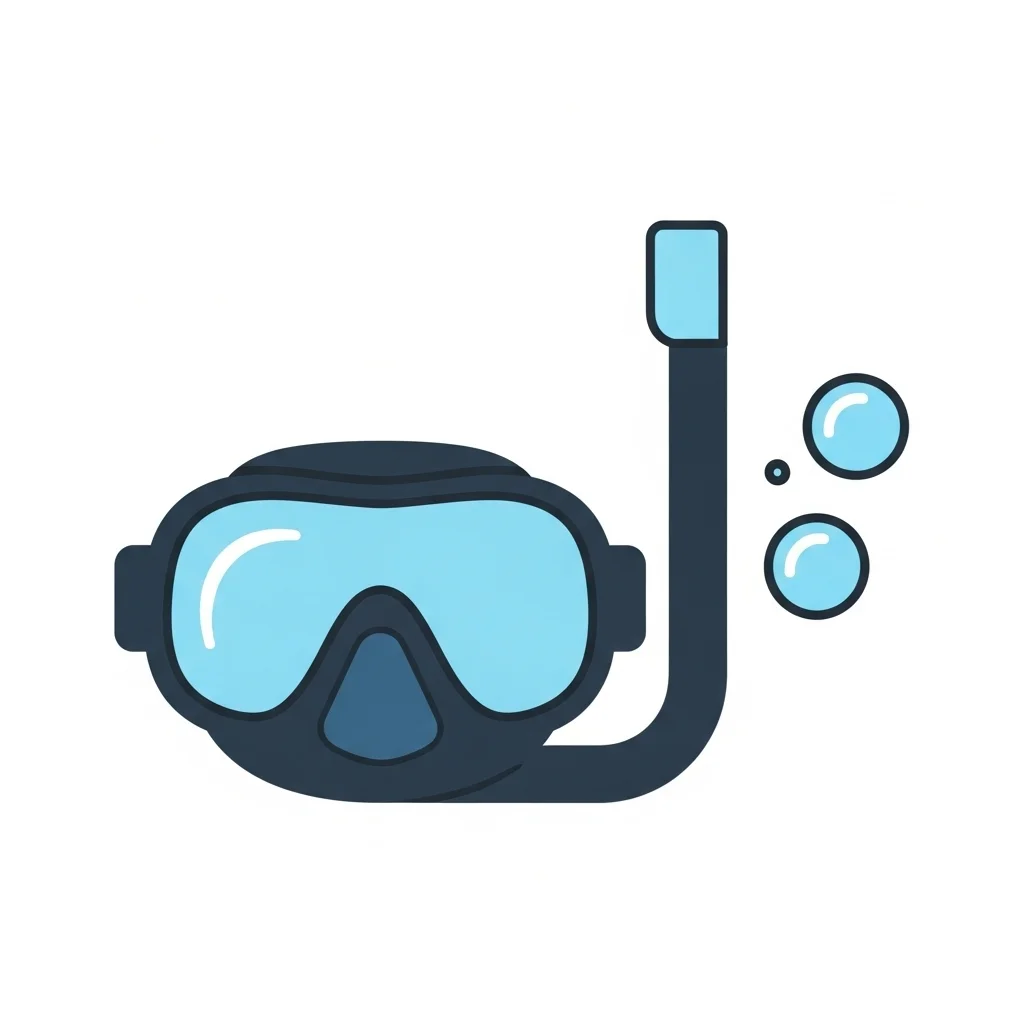 Icono de aguas cristalinas y snorkel