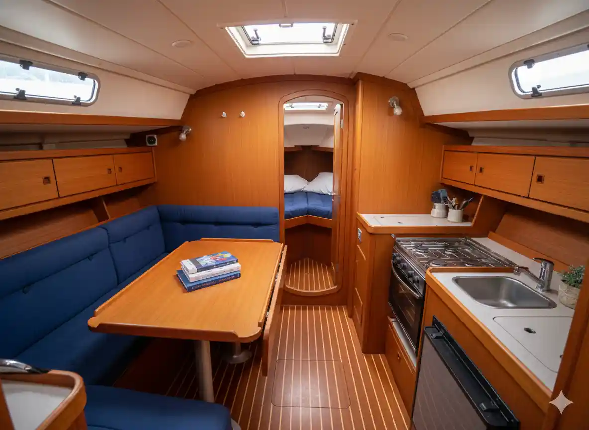 Interior del salón del Jeanneau Sun Odyssey 35