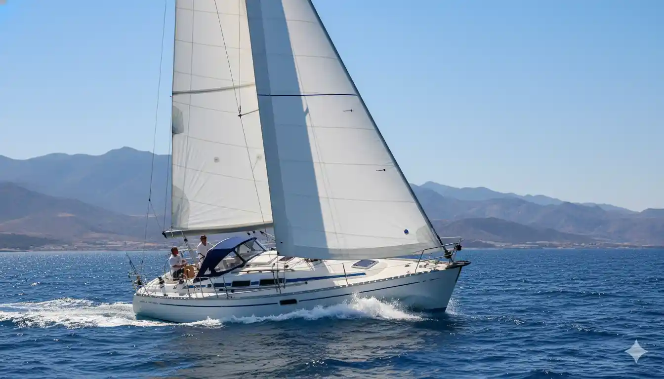 Velero Bénéteau Oceanis Clipper 330 navegando a vela en Almería